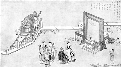 孔子向老子問禮，出自清代焦秉貞繪《孔子圣跡圖》?？鬃訉W(xué)問廣博，曾向老子、郯子等問學(xué)。老師只有不斷精進(jìn)自己的學(xué)問，才能從容面對學(xué)生。